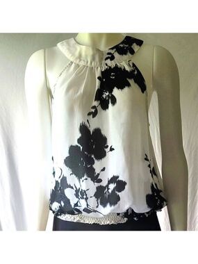 Allison Taylor Sleeveless Floral Blouse Size M